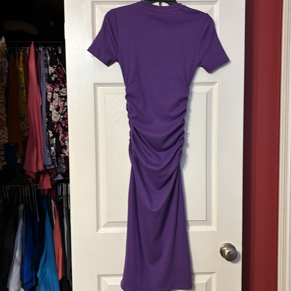 NWT Zara purple ribbed bodycon long dress size medium - Picture 2 of 5